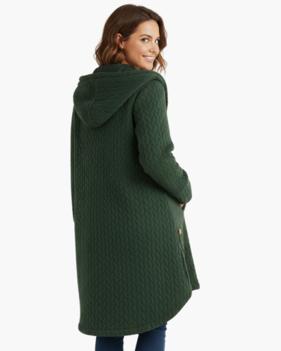 Manteau d’Hiver Long à Capuche pour Femme – Chaud, Élégant & Confortable