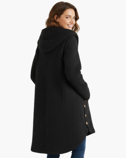 Manteau d’Hiver Long à Capuche pour Femme – Chaud, Élégant & Confortable