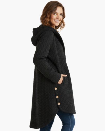 Manteau d’Hiver Long à Capuche pour Femme – Chaud, Élégant & Confortable