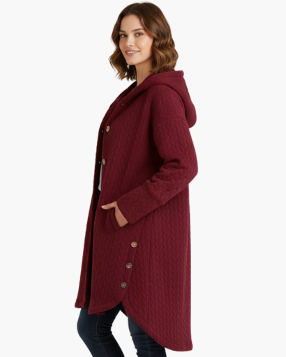 Manteau d’Hiver Long à Capuche pour Femme – Chaud, Élégant & Confortable