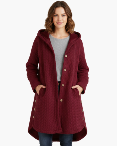 Manteau d’Hiver Long à Capuche pour Femme – Chaud, Élégant & Confortable