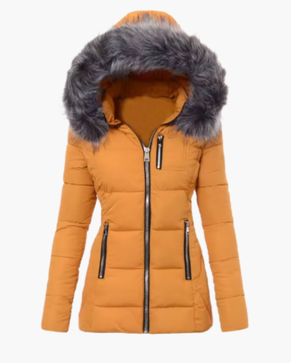 Doudoune Longue Femme avec Capuche en Fausse Fourrure – Élégance et Chaleur d’Hiver