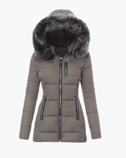 Doudoune Longue Femme avec Capuche en Fausse Fourrure – Élégance et Chaleur d’Hiver