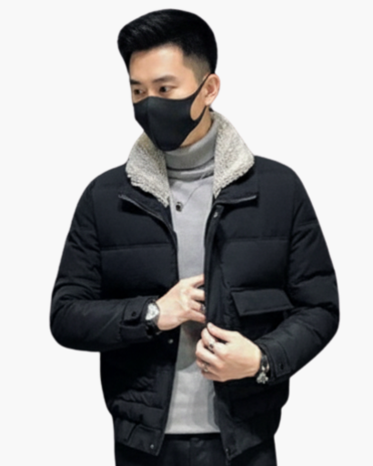 Doudoune pour homme à col en fausse fourrure – Élégance hivernale et chaleur optimale