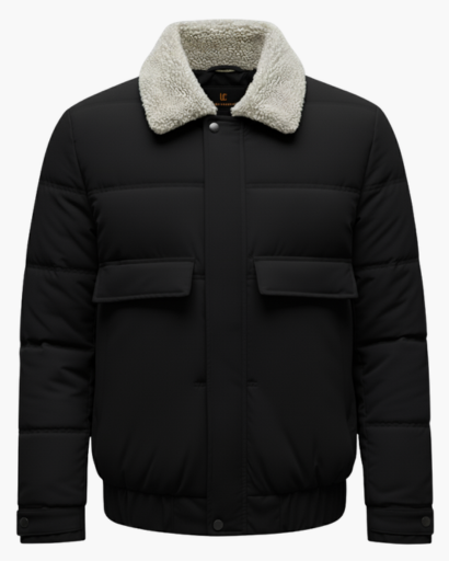 Doudoune pour homme à col en fausse fourrure – Élégance hivernale et chaleur optimale