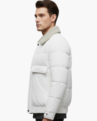 Doudoune pour homme à col en fausse fourrure – Élégance hivernale et chaleur optimale