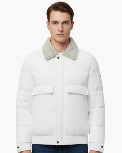 Doudoune pour homme à col en fausse fourrure – Élégance hivernale et chaleur optimale