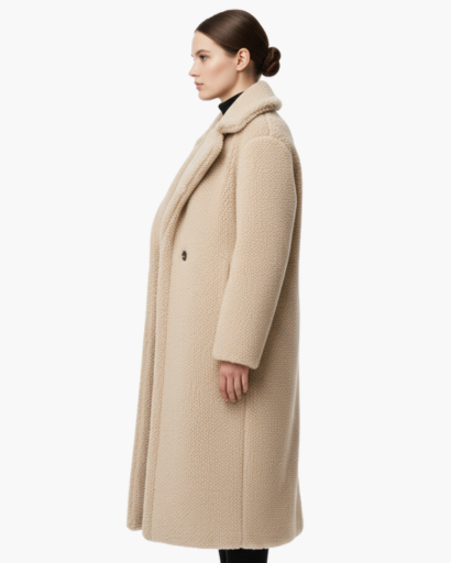 Manteau Long en Fausse Fourrure – Élégance Douce & Chaleur Hivernale