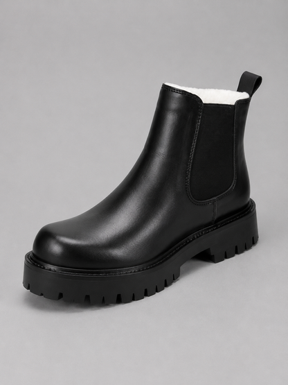 Bottines Chelsea chunky homme noires, vue de face
