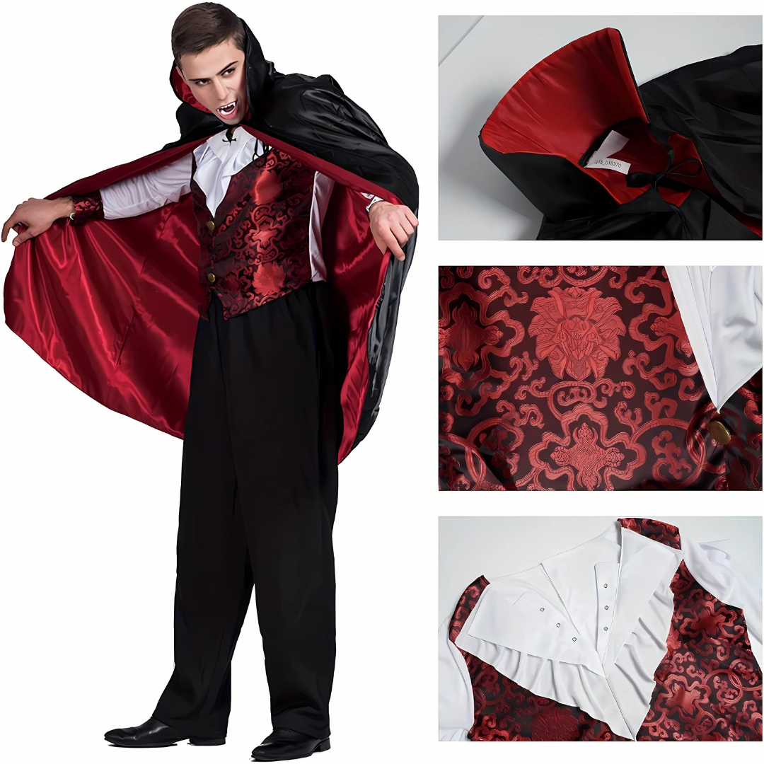 Costume vampire gothique - détail broderie du gilet