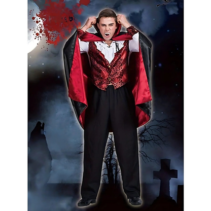 Costume vampire gothique - vue de la cape à col haut