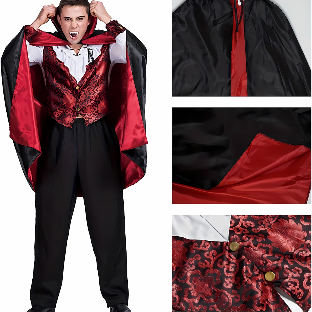 Costume vampire gothique - vue de dos avec cape