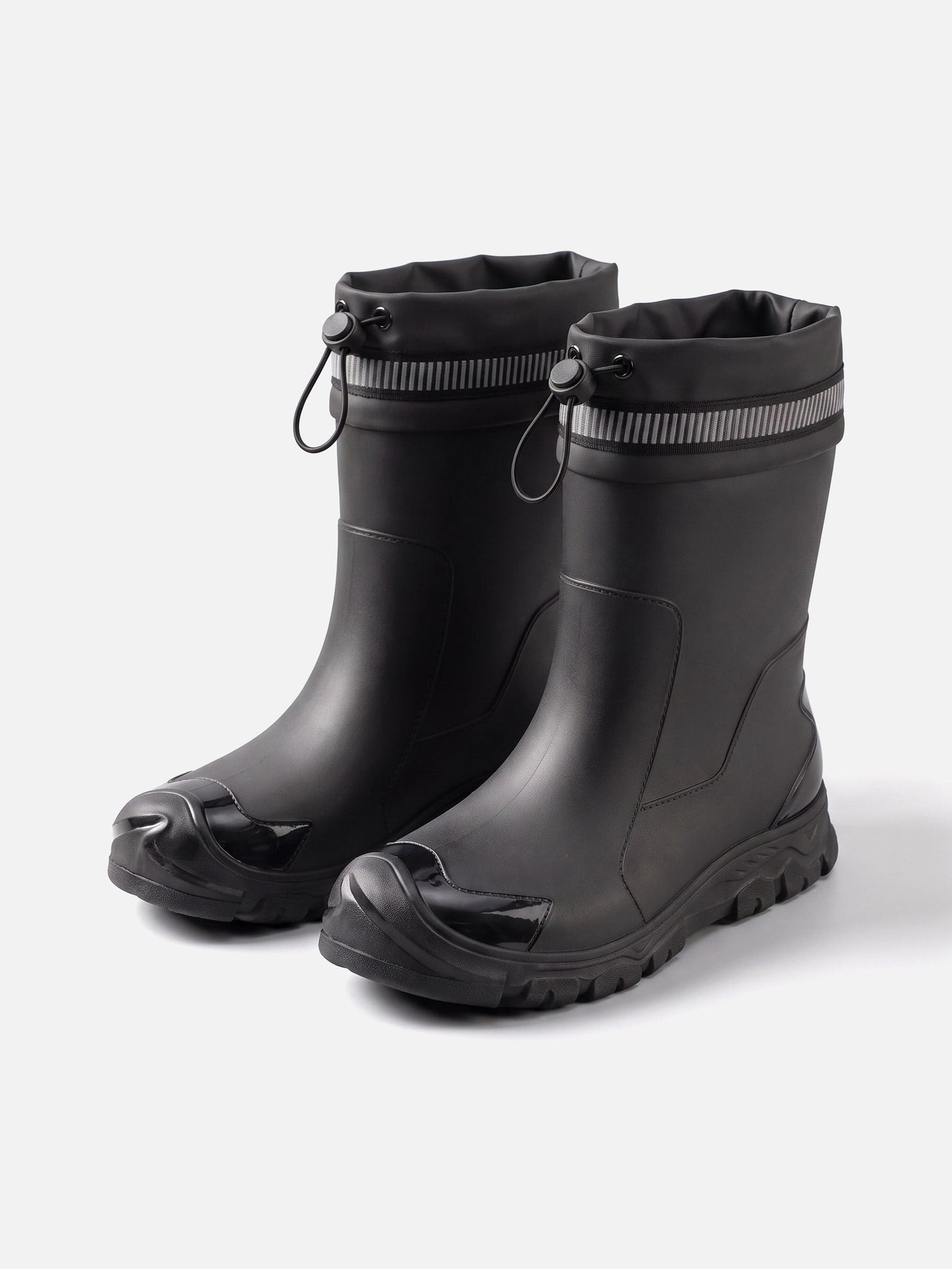 Bottes de pluie femme Wellington, détail col ajustable réfléchissant