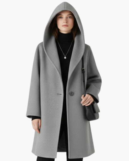 Manteau Femme à Capuche – Élégance Douce & Confort Automnal