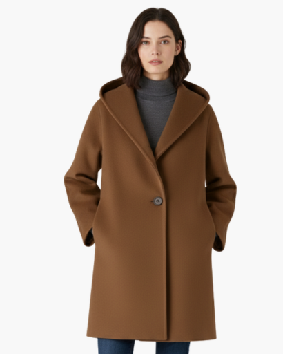 Manteau Femme à Capuche – Élégance Douce & Confort Automnal