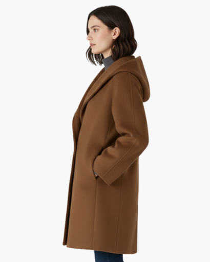 Manteau Femme à Capuche – Élégance Douce & Confort Automnal