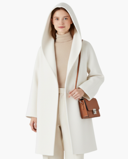 Manteau Femme à Capuche – Élégance Douce & Confort Automnal