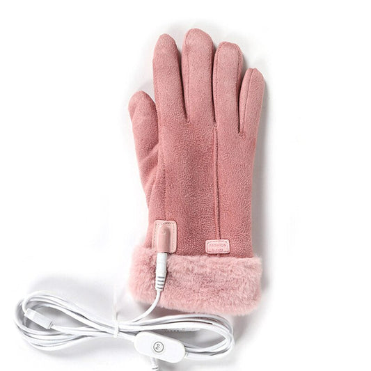 Gants chauffants rechargeables pour femme, coloris rose