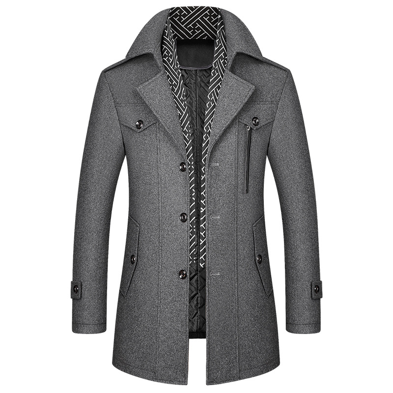 manteau homme laine gris