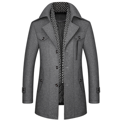 manteau homme laine gris