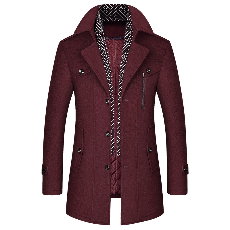 manteau homme laine rouge