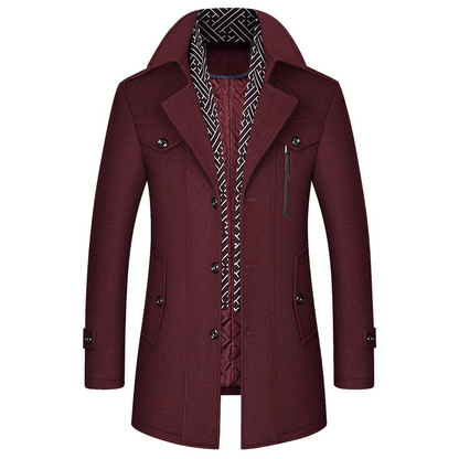 manteau homme laine rouge