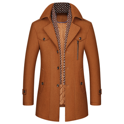 manteau homme laine marron