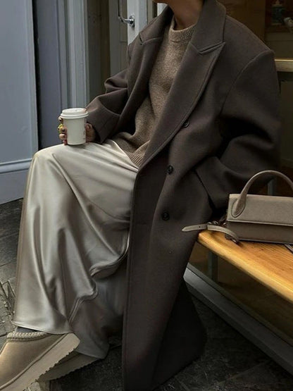manteau oversize femme marron, vue de face