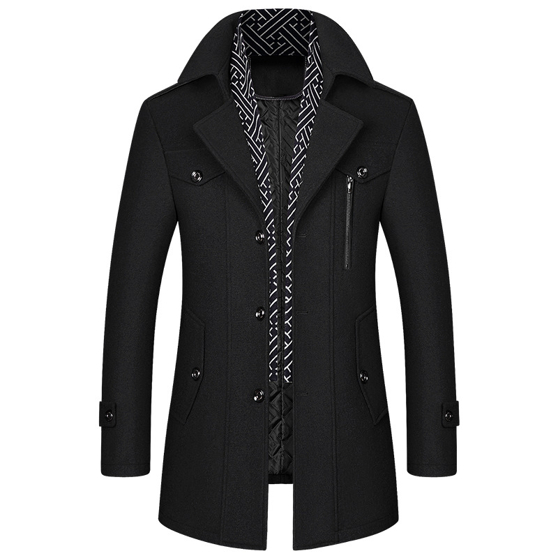 manteau homme laine noir