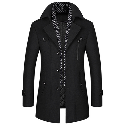 manteau homme laine noir