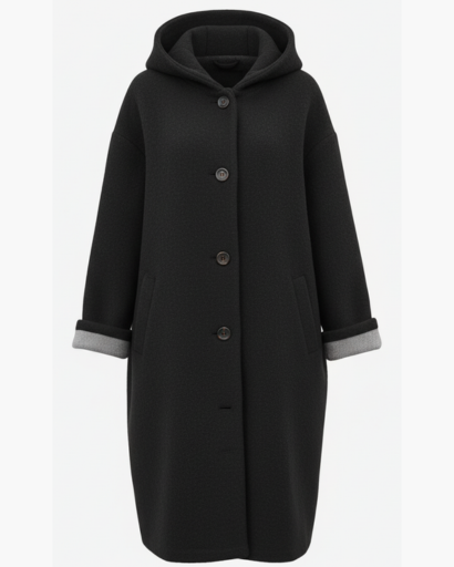Manteau Femme en Laine Oversize avec Capuche – Élégance & Chaleur d’Hiver