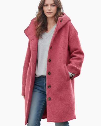 Manteau Femme en Laine Oversize avec Capuche – Élégance & Chaleur d’Hiver