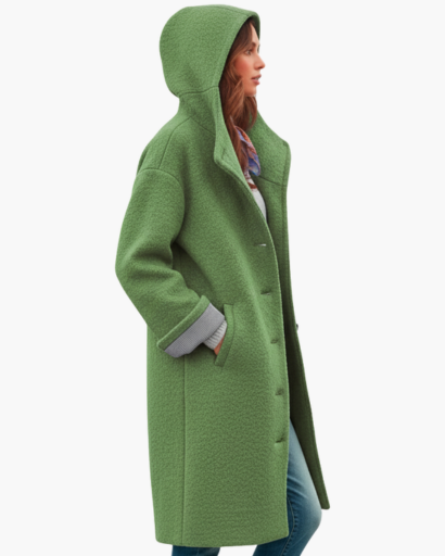 Manteau Femme en Laine Oversize avec Capuche – Élégance & Chaleur d’Hiver