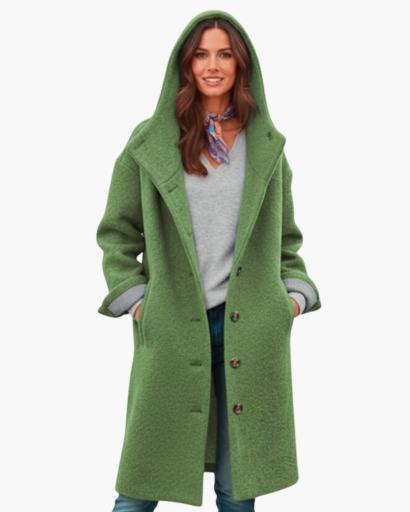 Manteau Femme en Laine Oversize avec Capuche – Élégance & Chaleur d’Hiver