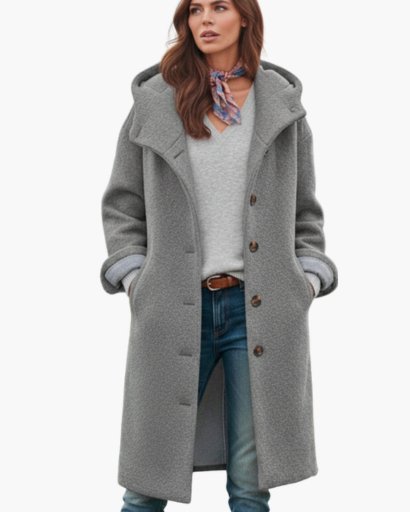 Manteau Femme en Laine Oversize avec Capuche – Élégance & Chaleur d’Hiver