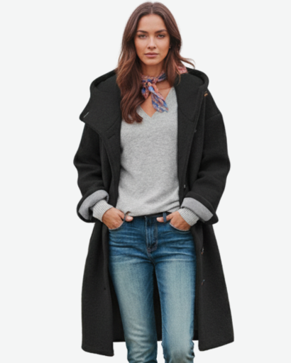 Manteau Femme en Laine Oversize avec Capuche – Élégance & Chaleur d’Hiver