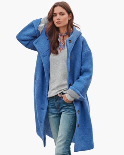 Manteau Femme en Laine Oversize avec Capuche – Élégance & Chaleur d’Hiver