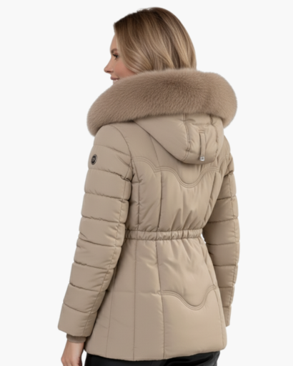 Parka Femme – Coupe Cintrée – Matelassée – Avec Capuche et Fausse Fourrure