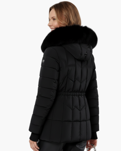 Parka Femme – Coupe Cintrée – Matelassée – Avec Capuche et Fausse Fourrure