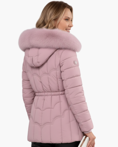 Parka Femme – Coupe Cintrée – Matelassée – Avec Capuche et Fausse Fourrure