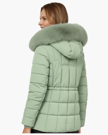 Parka Femme – Coupe Cintrée – Matelassée – Avec Capuche et Fausse Fourrure