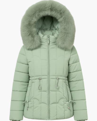 Parka Femme – Coupe Cintrée – Matelassée – Avec Capuche et Fausse Fourrure