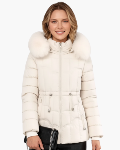 Parka Femme – Coupe Cintrée – Matelassée – Avec Capuche et Fausse Fourrure
