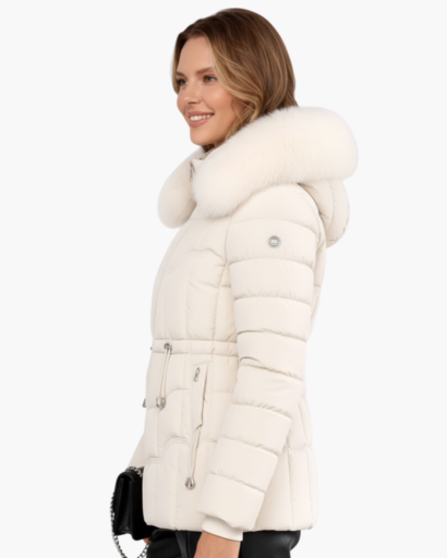 Parka Femme – Coupe Cintrée – Matelassée – Avec Capuche et Fausse Fourrure