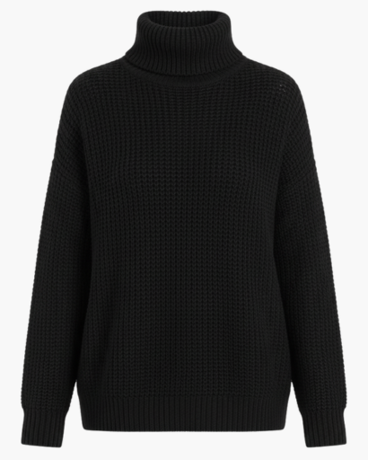 Pull Femme à Col Roulé – Maille Épaisse Structurée | Style Décontracté & Tendance