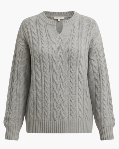 Pull Femme en Maille Torsadée à Coupe Décontractée