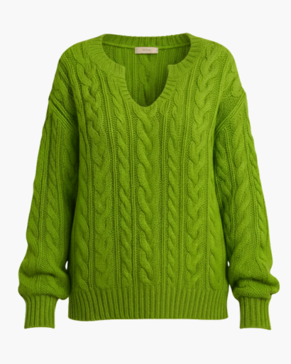 Pull femme maille torsadée – vue de face