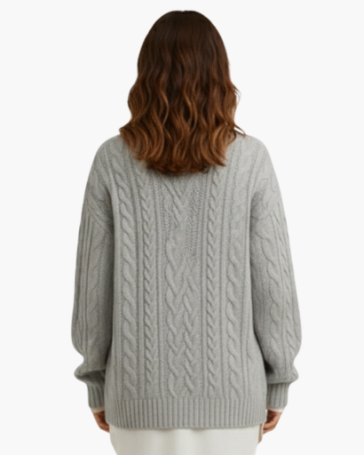 Pull Femme en Maille Torsadée à Coupe Décontractée