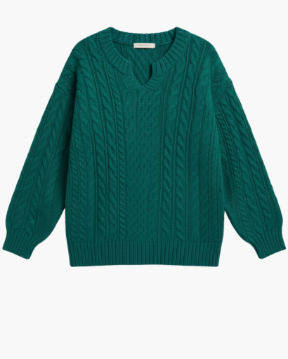 Pull Femme en Maille Torsadée à Coupe Décontractée