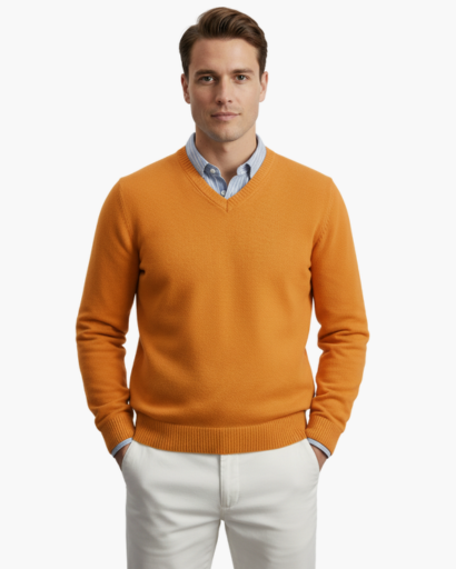 Pull à Col V pour Homme | Élégance Classique et Confort Quotidien